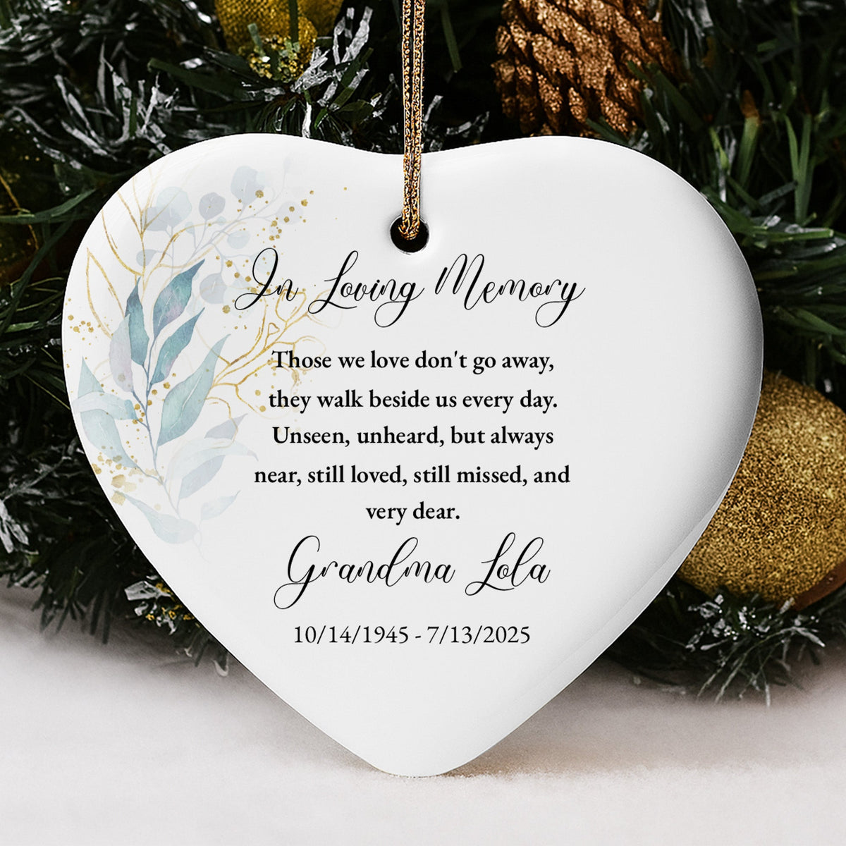 In Loving Memory, Those We Love Don't Go Away, Leaves, Floral Design