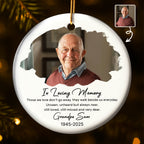 In Loving Memory, Photo Of Grandpa - Personalized Custom Ceramic Ornament With Round Shape - HME268_RCE