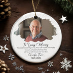 In Loving Memory, Photo Of Grandpa - Personalized Custom Ceramic Ornament With Round Shape - HME268_RCE