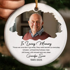 In Loving Memory, Photo Of Grandpa - Personalized Custom Ceramic Ornament With Round Shape - HME268_RCE