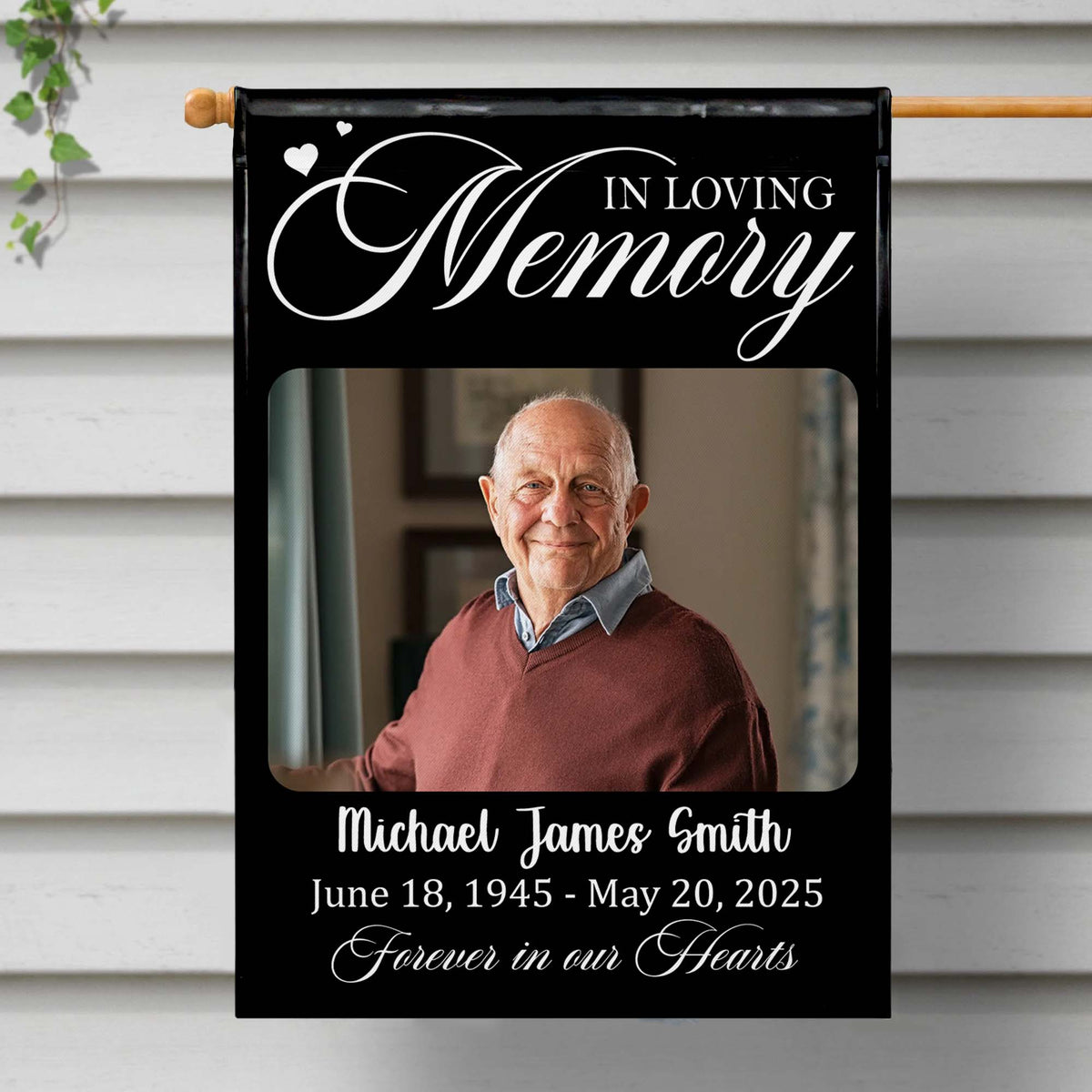 In Loving Memory, Forever in Our Hearts Memorial Flag