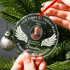 Our First Christmas Without You, Wings And Snowflakes Design