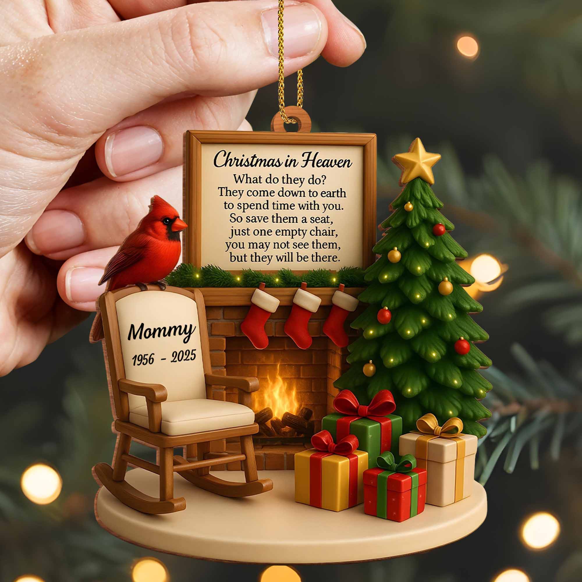 Christmas In Heaven Memorial Rocking Chair And Christmas Tree