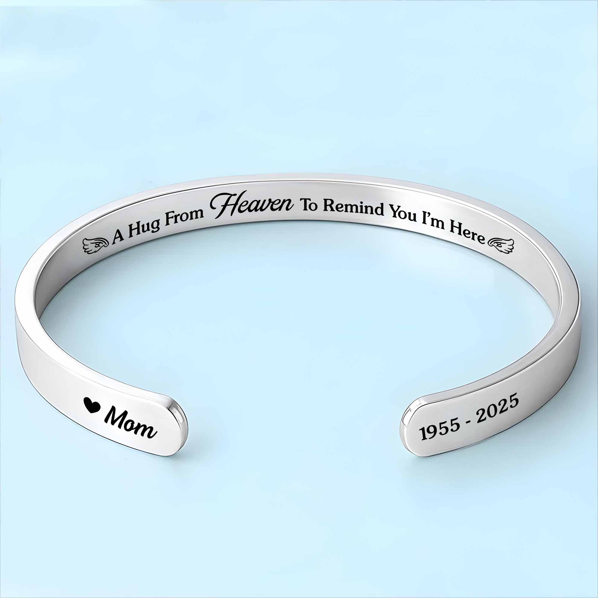 A Hug From Heaven Bracelet With Heart And Angel Wings