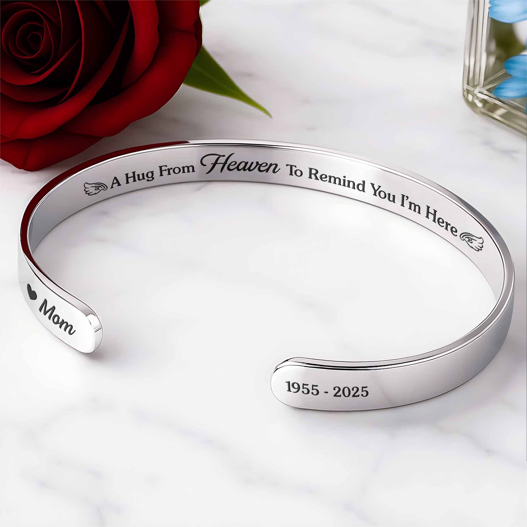 A Hug From Heaven Bracelet With Heart And Angel Wings