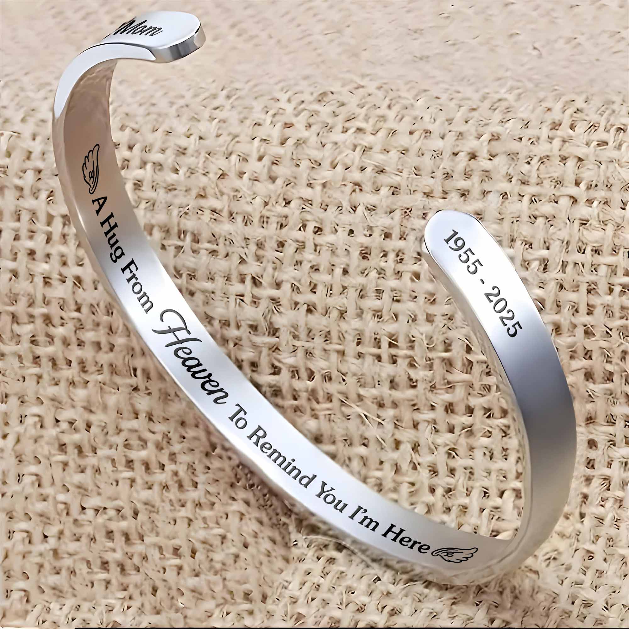 A Hug From Heaven Bracelet With Heart And Angel Wings