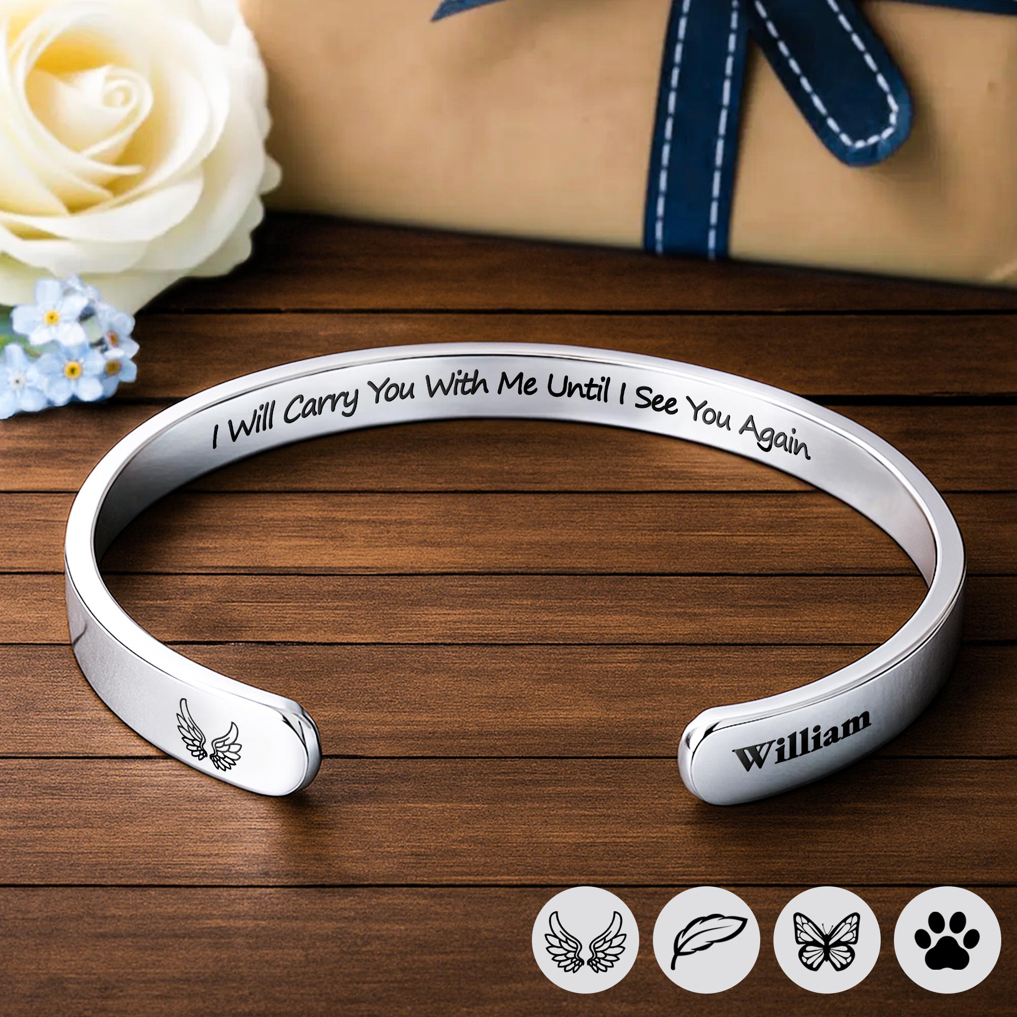 I Will Carry You With Me Until I See You Again, Wings And Paw Print