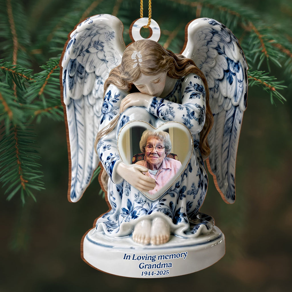 In Loving Memory Angel With Heart-Shaped Frame