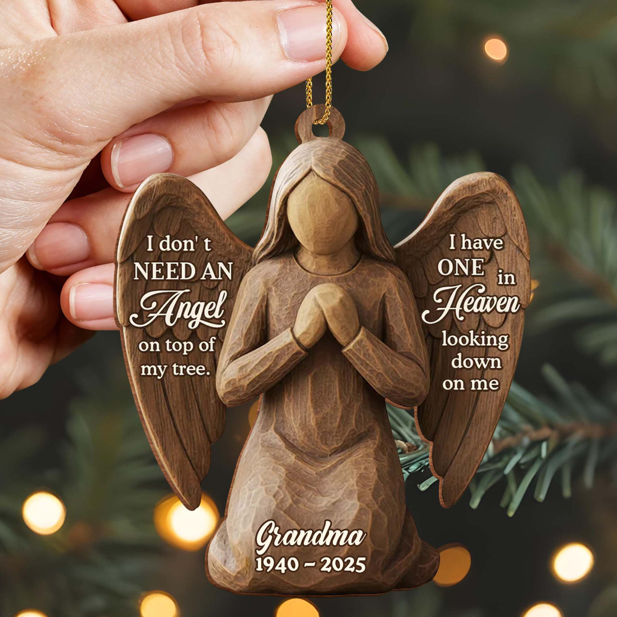 I Don't Need an Angel on Top of My Tree, Angel With Wings
