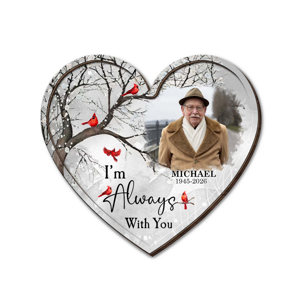 I'm Always With You, Cardinal Birds, Winter Trees - Personalized Custom Shaped Car Visor Clip - HME496_VIS