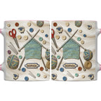 A Craft Lover's Perfect Companion With Buttons, Scissors, And Yarn