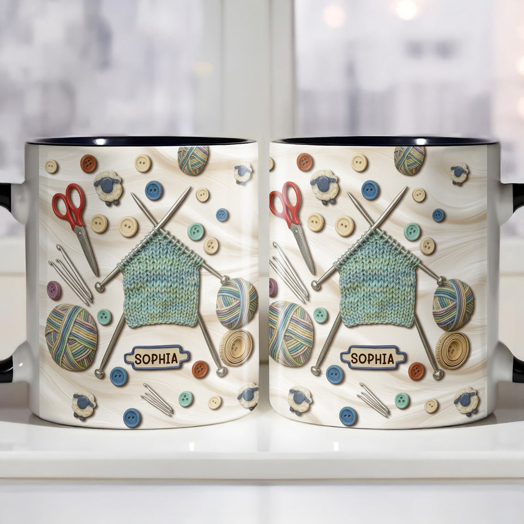 A Craft Lover's Perfect Companion With Buttons, Scissors, And Yarn