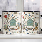A Craft Lover's Perfect Companion With Buttons, Scissors, And Yarn