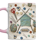 A Craft Lover's Perfect Companion With Buttons, Scissors, And Yarn
