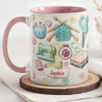 Craft Lovers Delight Featuring Buttons, Sewing Machine