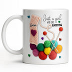 Just A Girl Who Loves Knitting - Personalized Custom Coffee Mug - HOB011_MG