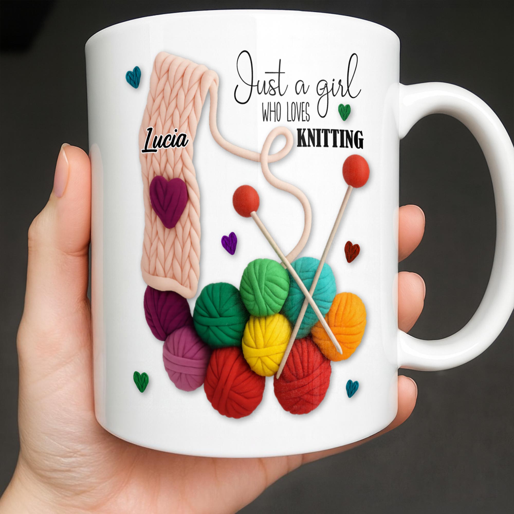 Just A Girl Who Loves Knitting - Personalized Custom Coffee Mug - HOB011_MG