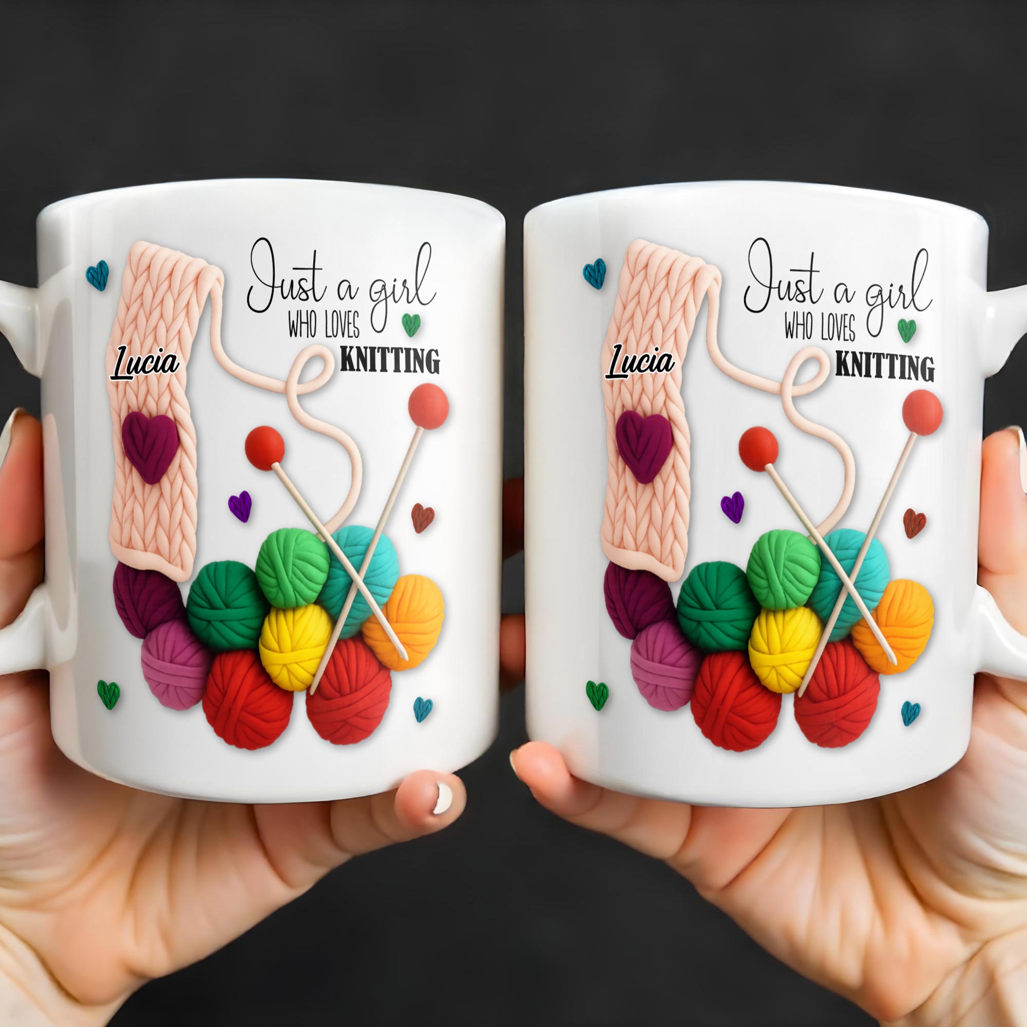 Just A Girl Who Loves Knitting - Personalized Custom Coffee Mug - HOB011_MG