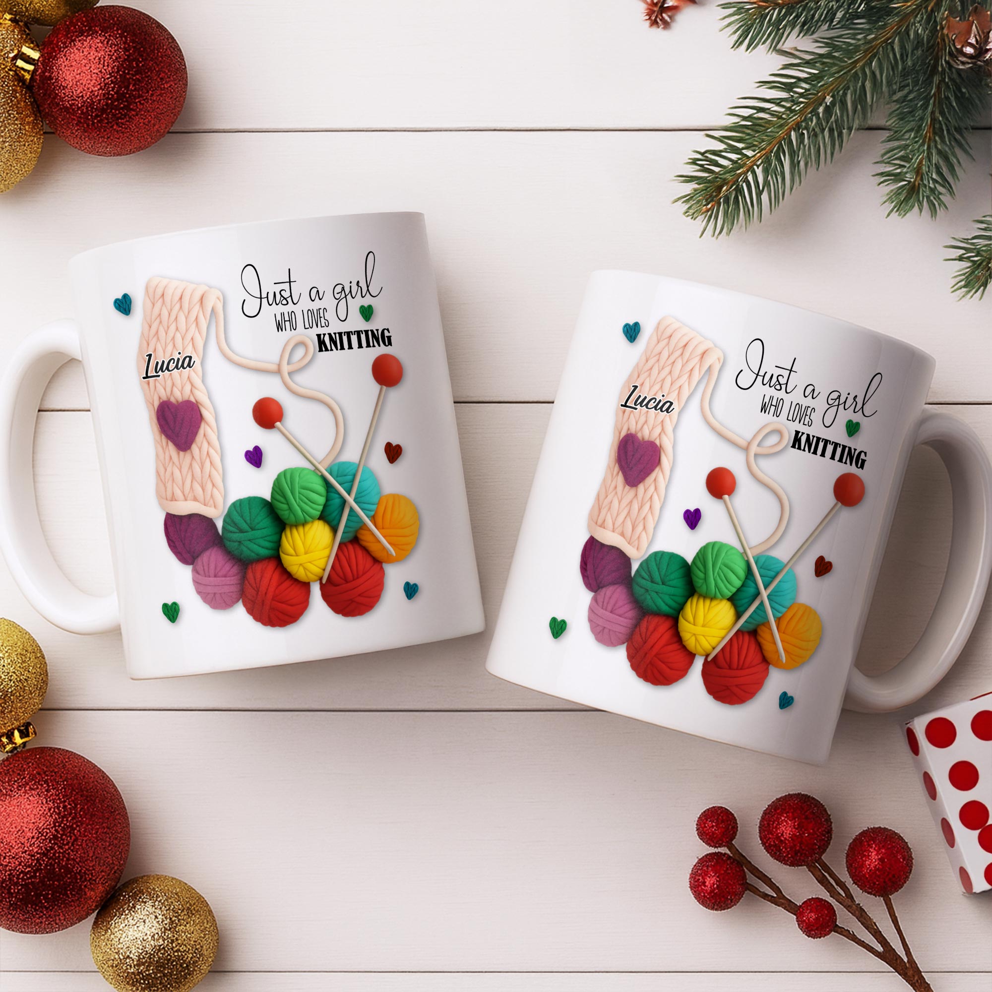 Just A Girl Who Loves Knitting - Personalized Custom Coffee Mug - HOB011_MG