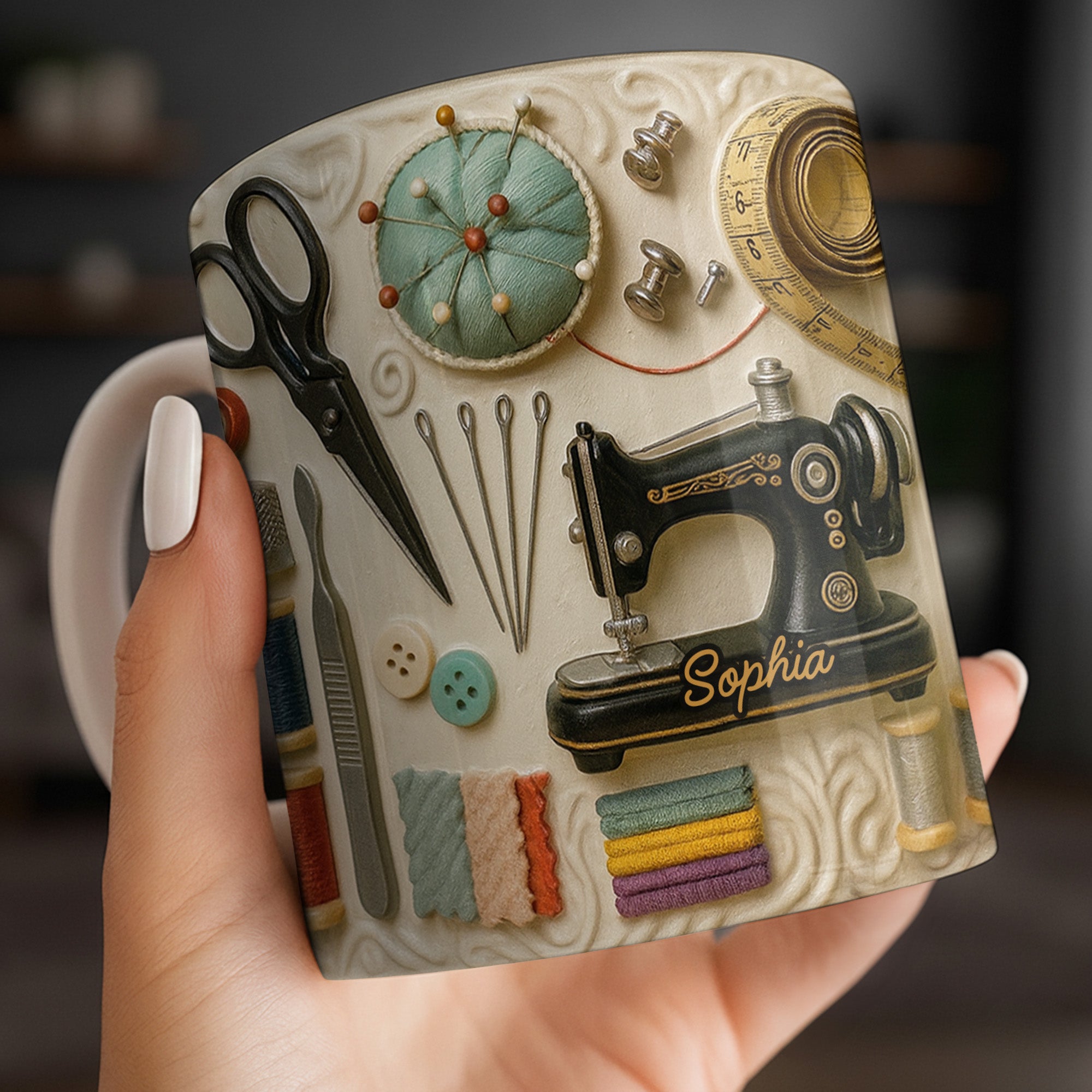 Craft Lover’s Delight Sewing Machine And Tools Mug