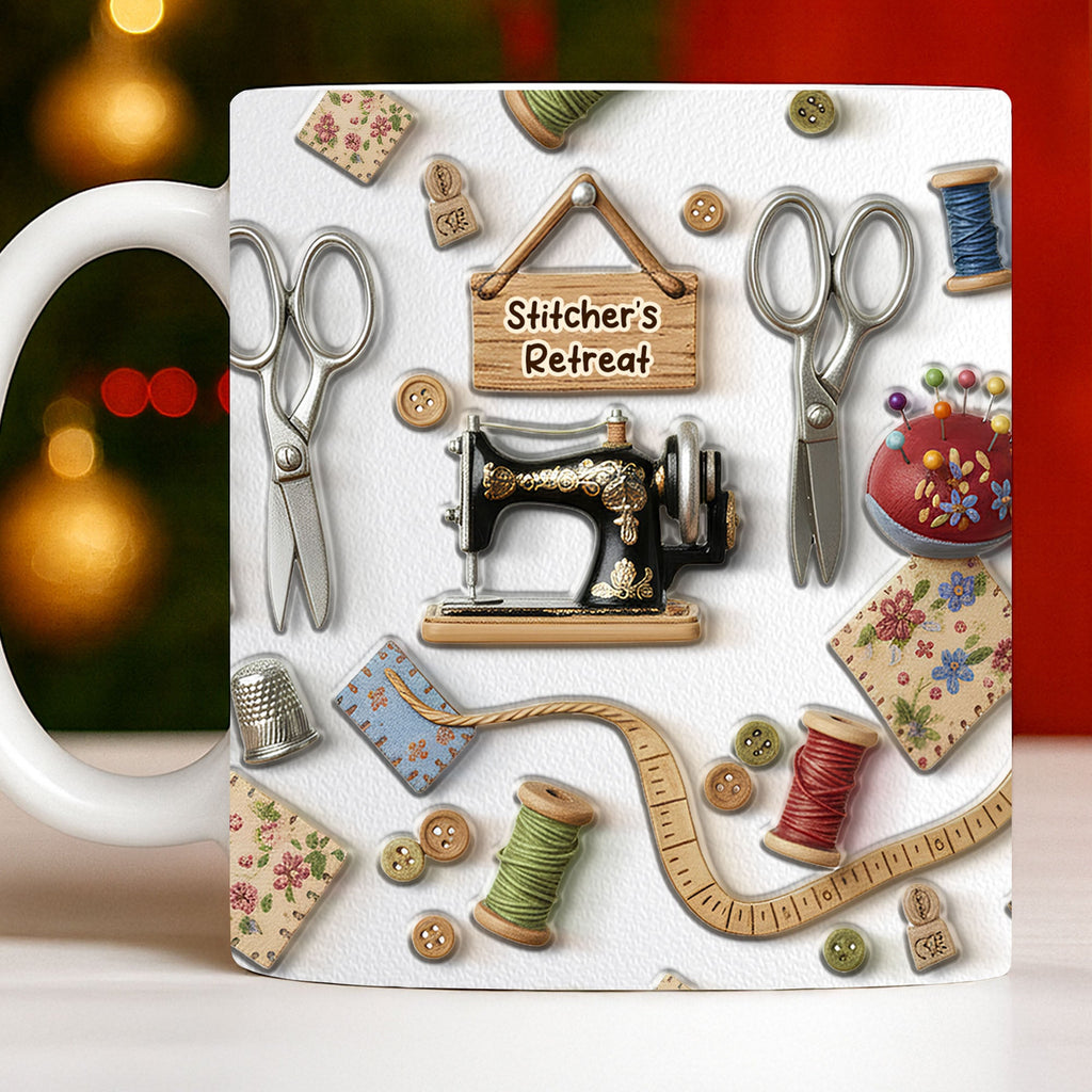Stitcher's Retreat Sewing Essentials Coffee Mug