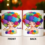 Celebrate Your Creative Spirit with Colorful Yarn and Needles - Personalized Custom Coffee Mug - HOB028_MG