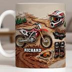 Customize Your Passion For Motocross With Dirt Bike And Gear - Personalized Custom Coffee Mug - HOB033_MG