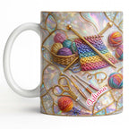 Personalized Craft Lover's Delight With Yarn And Knitting Needles