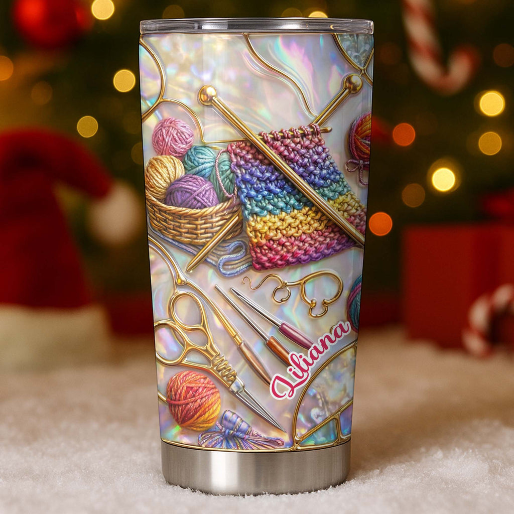 Celebrate Your Creativity With Knitting Tools Tumbler
