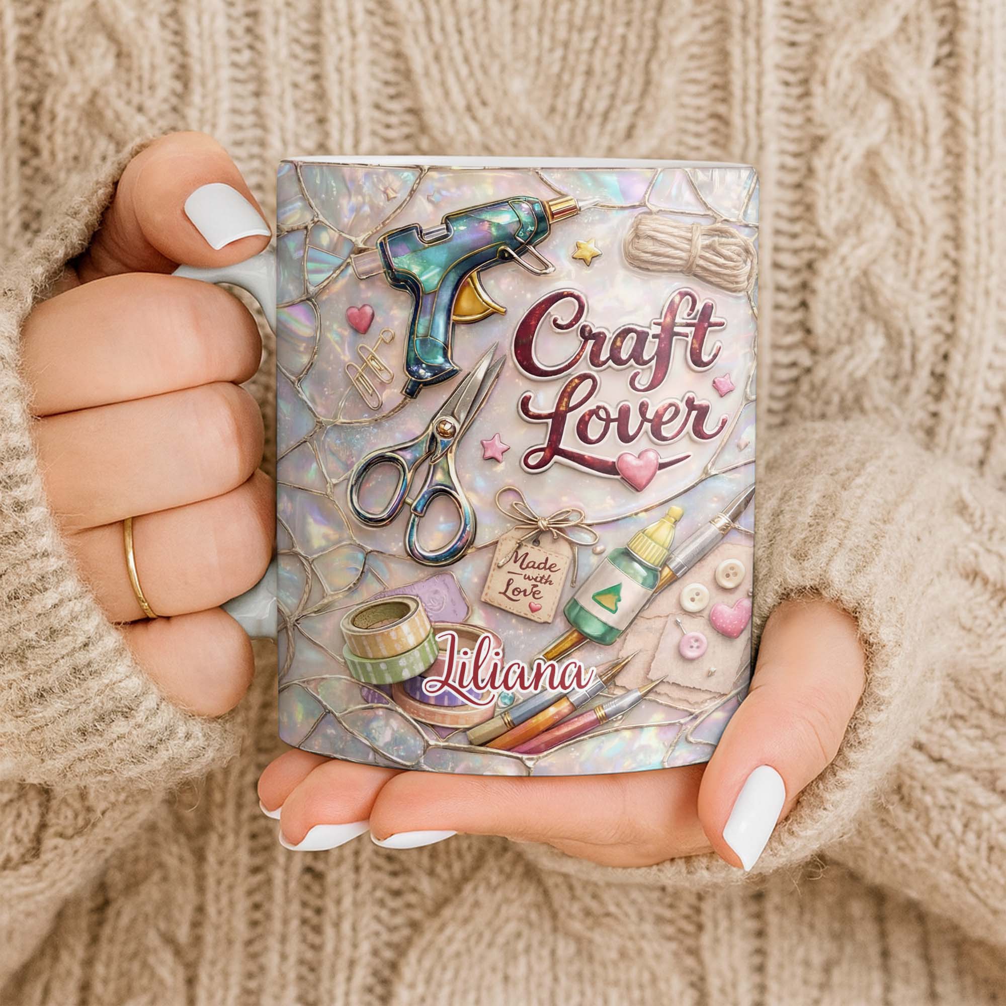 Craft Lover, Made With Love, Glue Gun And Scissors