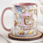 Personalized Kitchen Mixer And Cupcake Design Mug