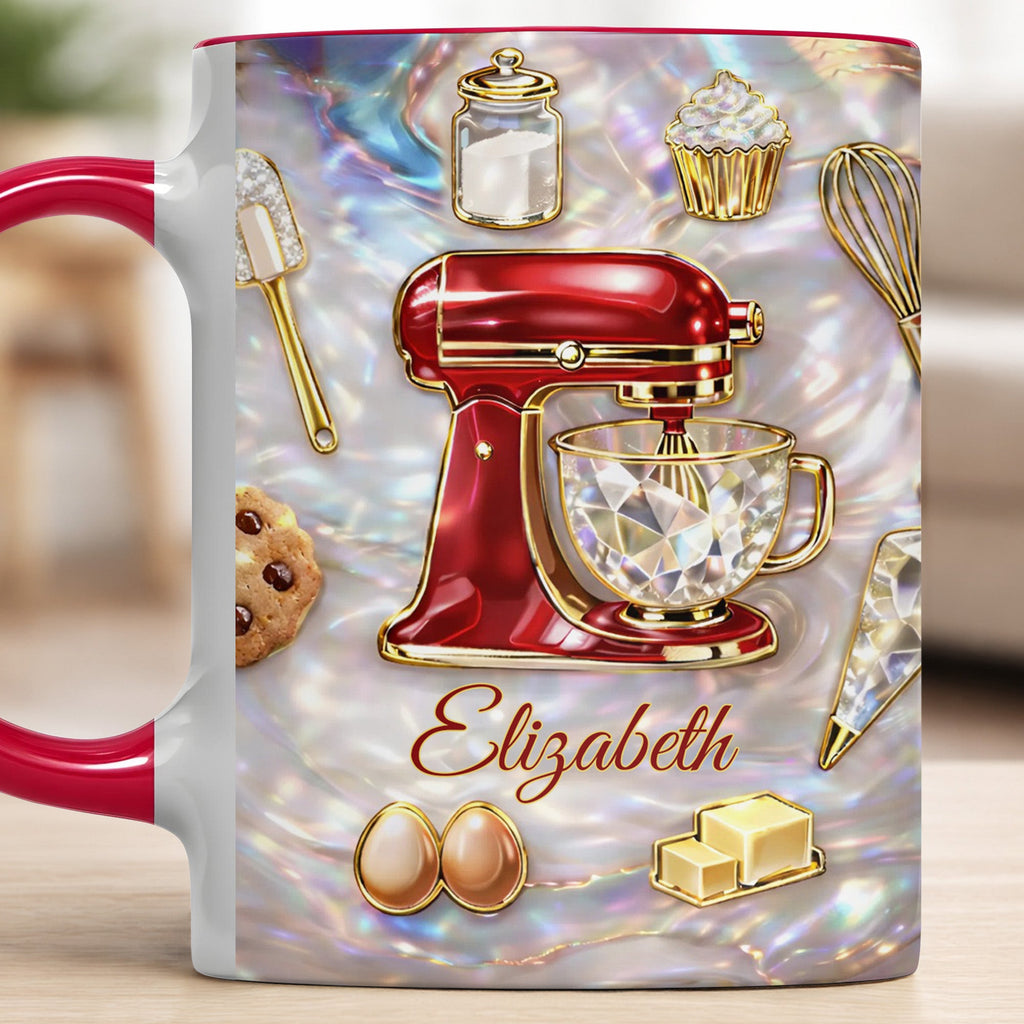 Personalized Kitchen Mixer And Cupcake Design Mug