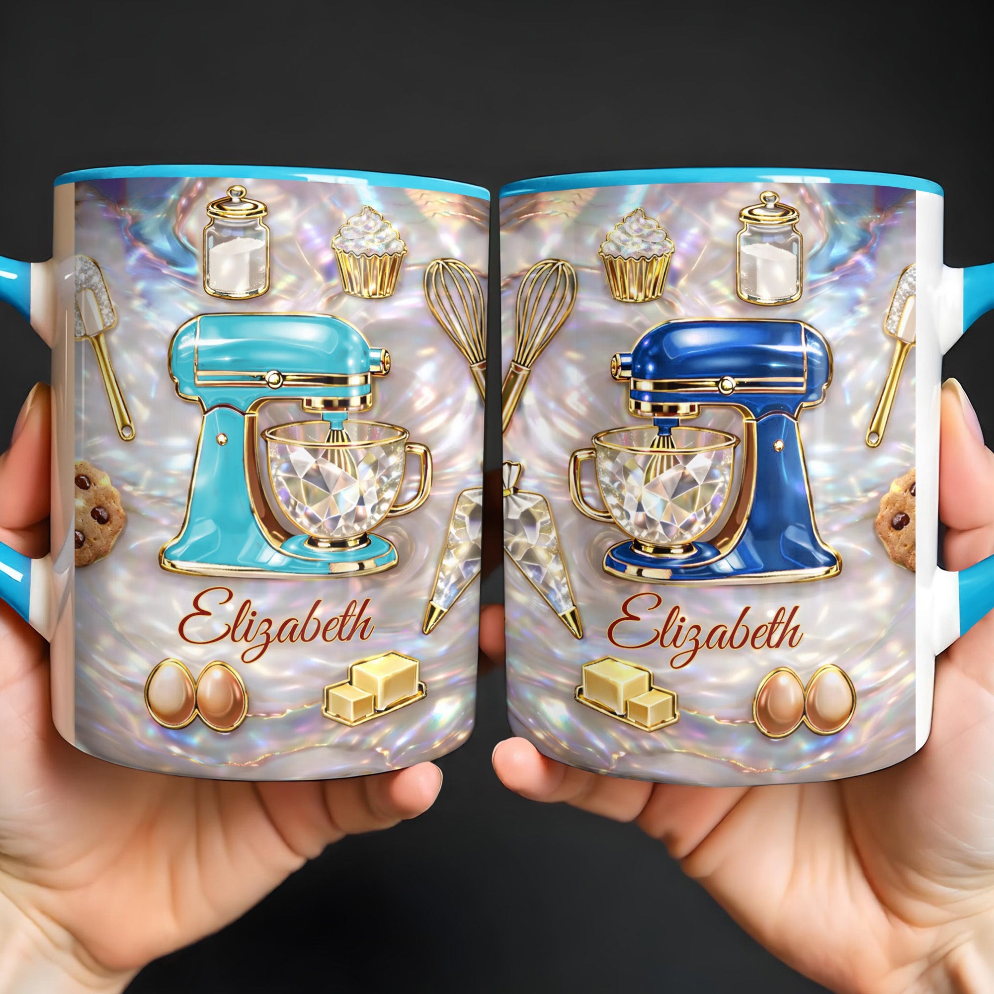 Personalized Kitchen Mixer And Cupcake Design Mug