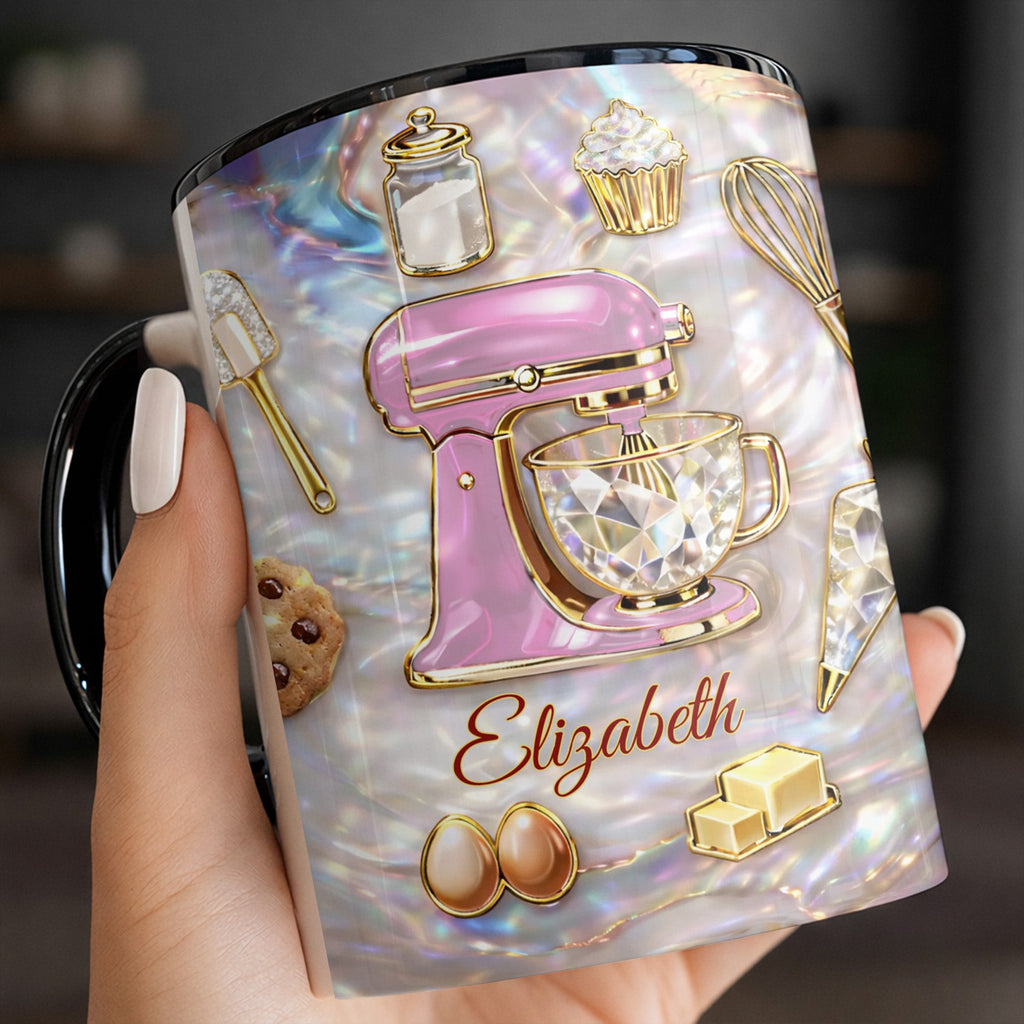 Personalized Kitchen Mixer And Cupcake Design Mug