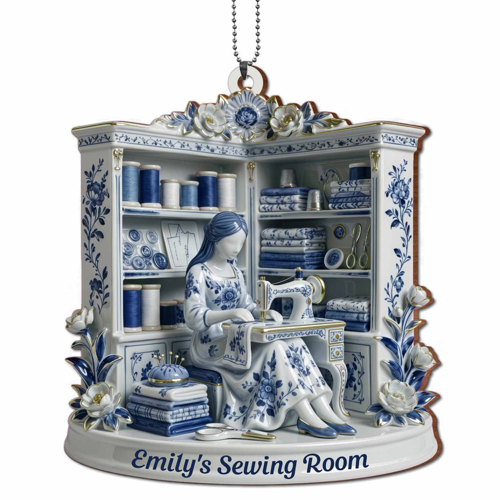 A Serene Crafting Moment With Sewing Machine And Flowers