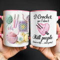 I Crochet So I Don't Kill People, Yarn And Crochet Hooks Design