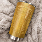 Saxophonist Nutrition Facts With Golden Saxophone - Personalized Custom Stainless Steel Tumbler 20oz 30oz - HOB104_TB