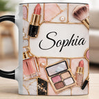 Beauty Is My Passion Makeup Art With Lipstick And Brushes - Personalized Custom Accent Mug - HOB162_AMUG