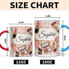 Beauty Is My Passion Makeup Art With Lipstick And Brushes - Personalized Custom Accent Mug - HOB162_AMUG