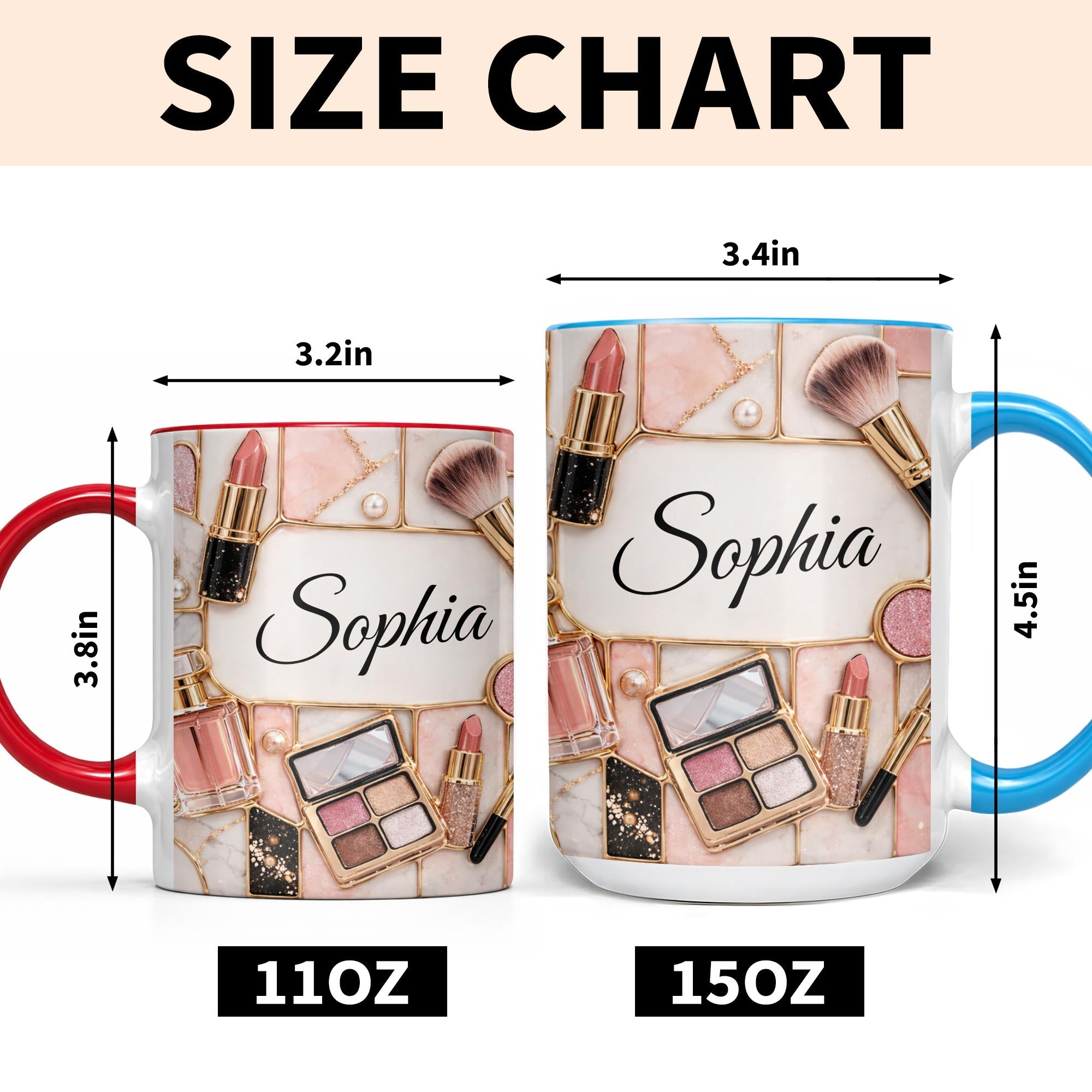 Beauty Is My Passion Makeup Art With Lipstick And Brushes - Personalized Custom Accent Mug - HOB162_AMUG
