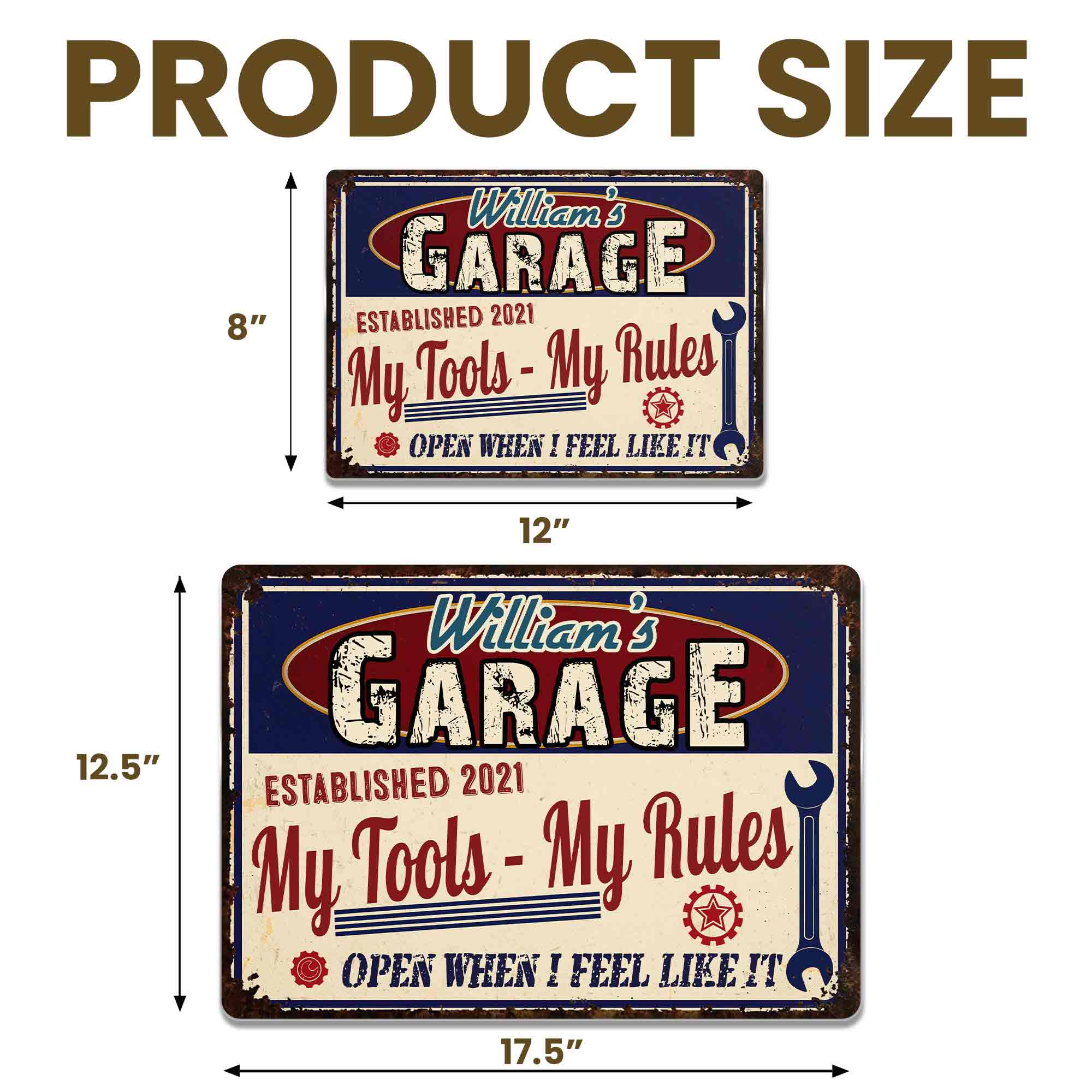 My Tools My Rules, Open When I Feel Like It - Personalized Metal Sign - HSB036_MSIGN