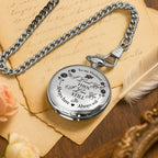 To My Husband, I Loved You Then, Roses and Hearts - Personalized Silver Plated Pocket Watch - HSB045_SWATCH