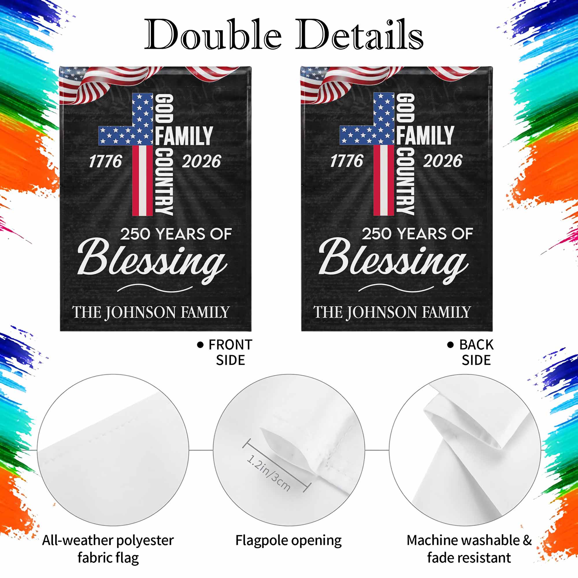 250 Years Of Blessing And American Flag Design