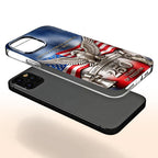 United States Of America 250th Anniversary Eagle Flag And Liberty Bell Design - Personalized Clear Phone Case - INDE064_PHC