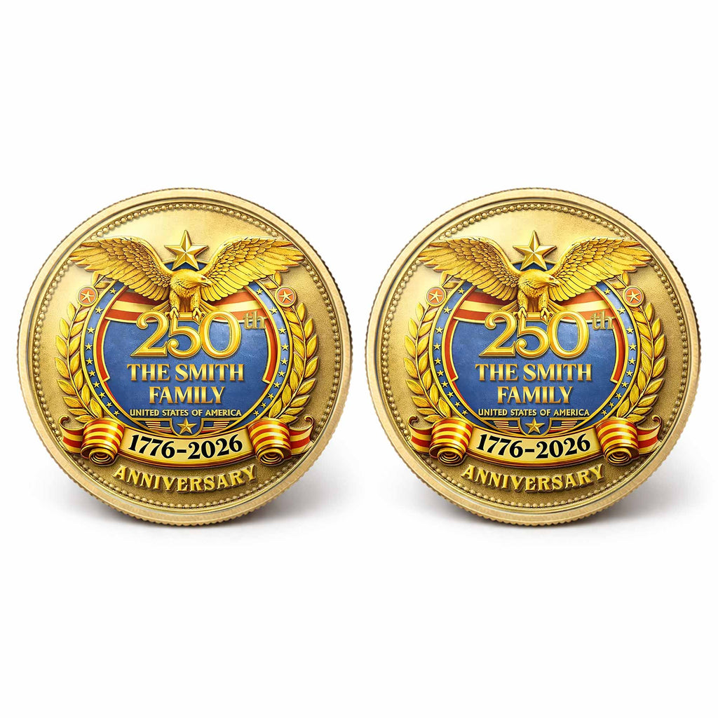 The Family United States Of America Anniversary Eagle Laurel Wreath - Custom Commemorative Coin - INDE167_KCOIN