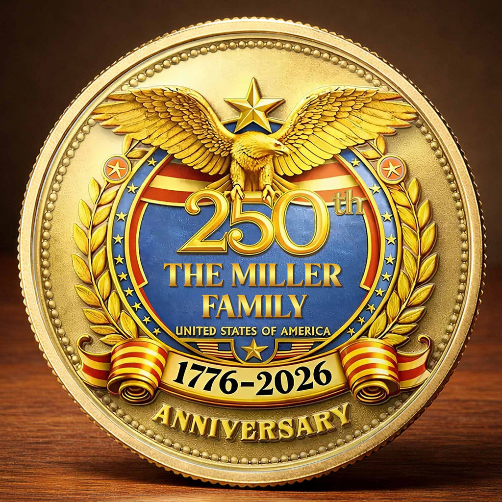The Family United States Of America Anniversary Eagle Laurel Wreath - Custom Commemorative Coin - INDE167_KCOIN