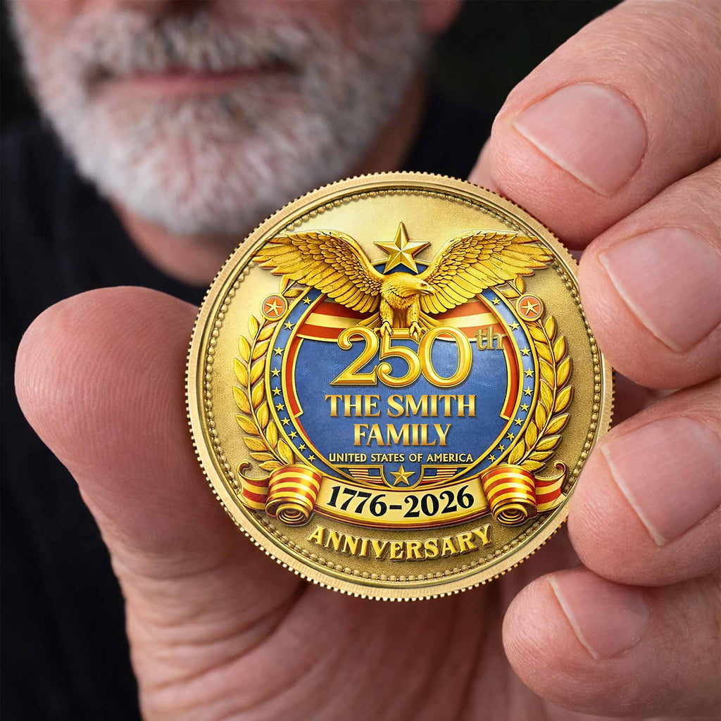 The Family United States Of America Anniversary Eagle Laurel Wreath - Custom Commemorative Coin - INDE167_KCOIN