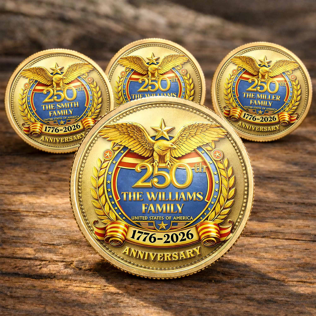 The Family United States Of America Anniversary Eagle Laurel Wreath - Custom Commemorative Coin - INDE167_KCOIN