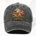 250th Anniversary Bald Eagle Statue Of Liberty And Flag Patriotic Design - Personalized Custom Washed Denim Cap - INDE185_WDCAP