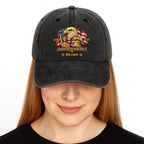 250th Anniversary Bald Eagle Statue Of Liberty And Flag Patriotic Design - Personalized Custom Washed Denim Cap - INDE185_WDCAP